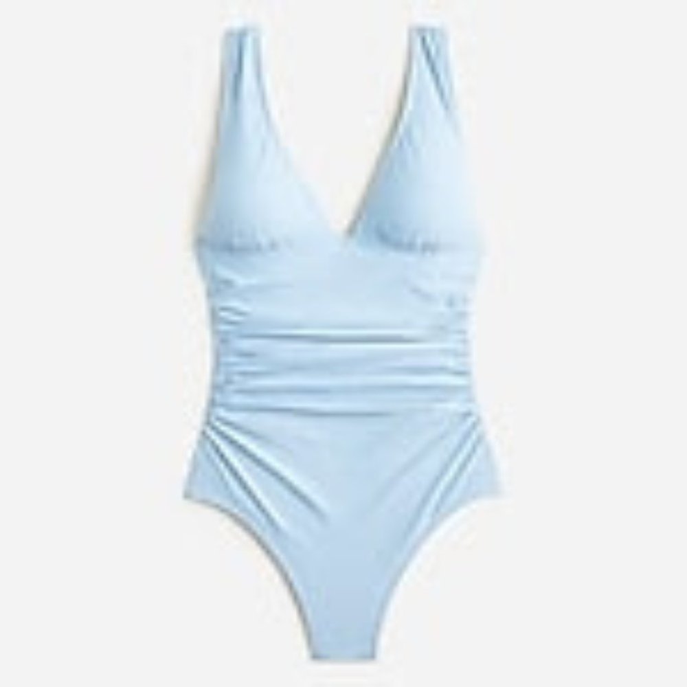 J.Crew Ruched V-neck one-piece EUC size 12 🌴